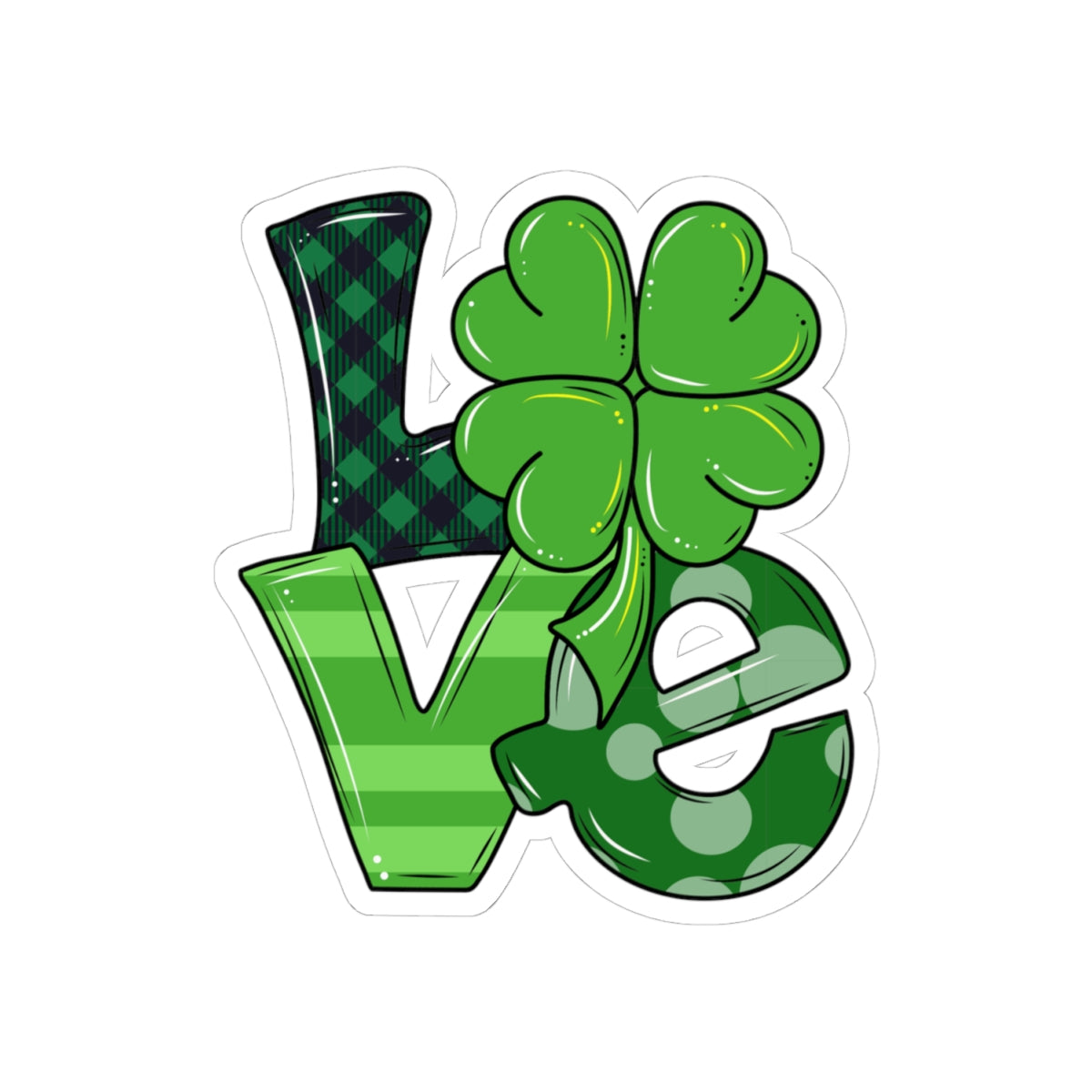 SHAMROCK LOVE ~ St. Patrick's Day Sticker Various Sizes