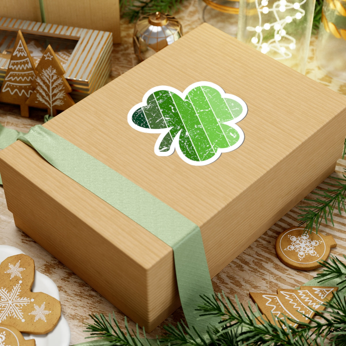 DISTRESSED SHAMROCK ~ St. Patrick’s Day Sticker Various Sizes